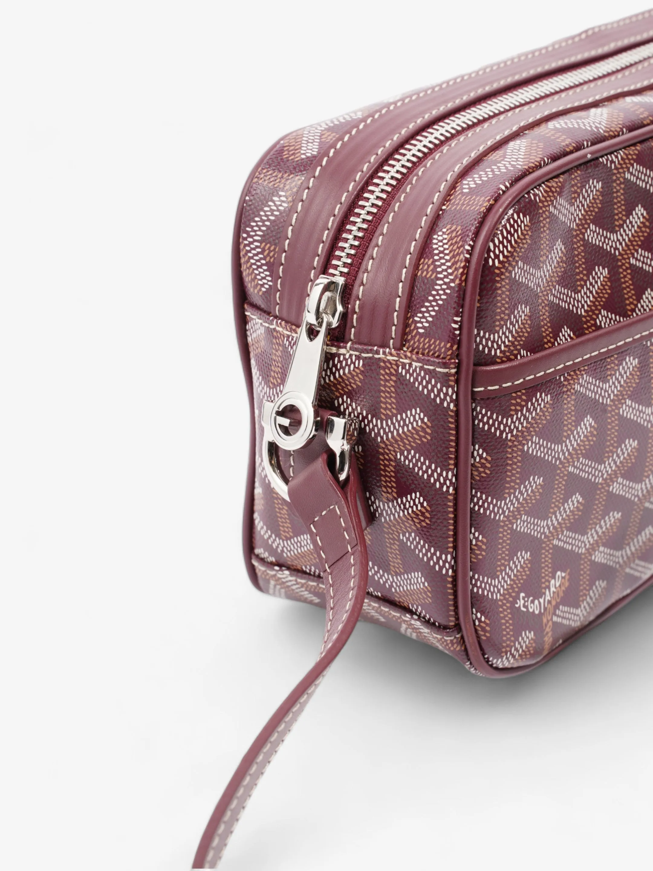 Cap-Vert PM Burgundy Goyardine Canvas & Cervon Calfskin