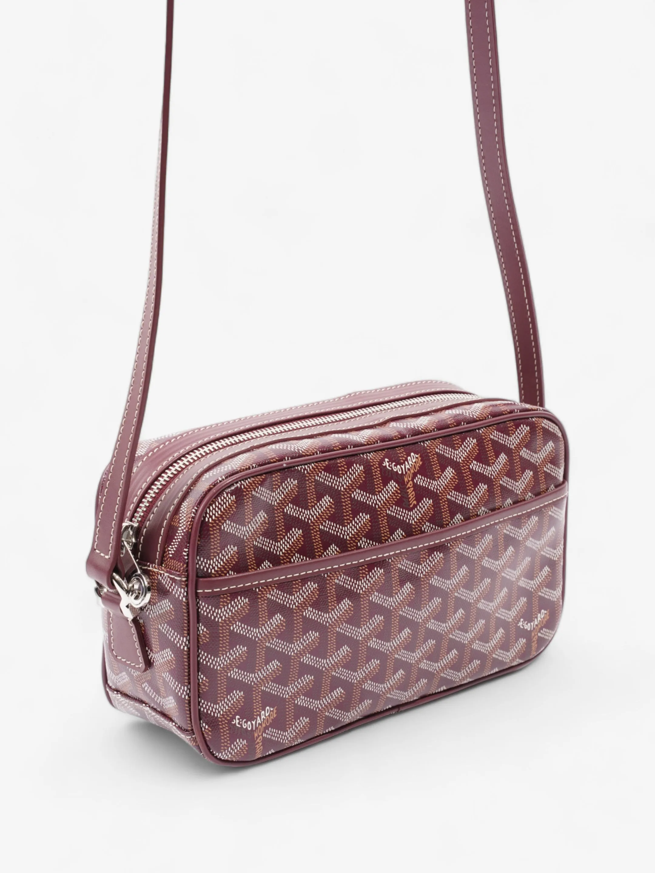 Cap-Vert PM Burgundy Goyardine Canvas & Cervon Calfskin