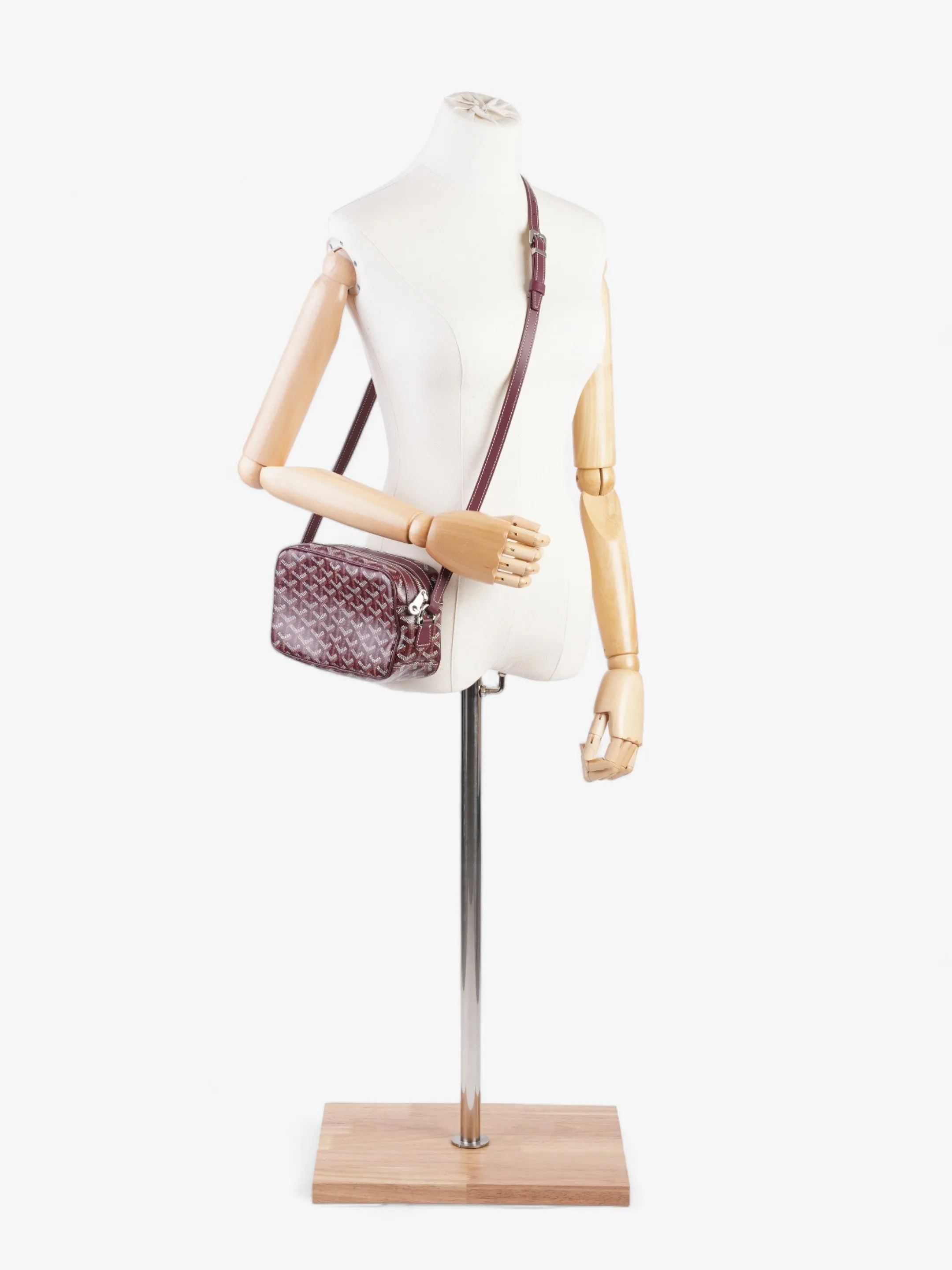 Cap-Vert PM Burgundy Goyardine Canvas & Cervon Calfskin