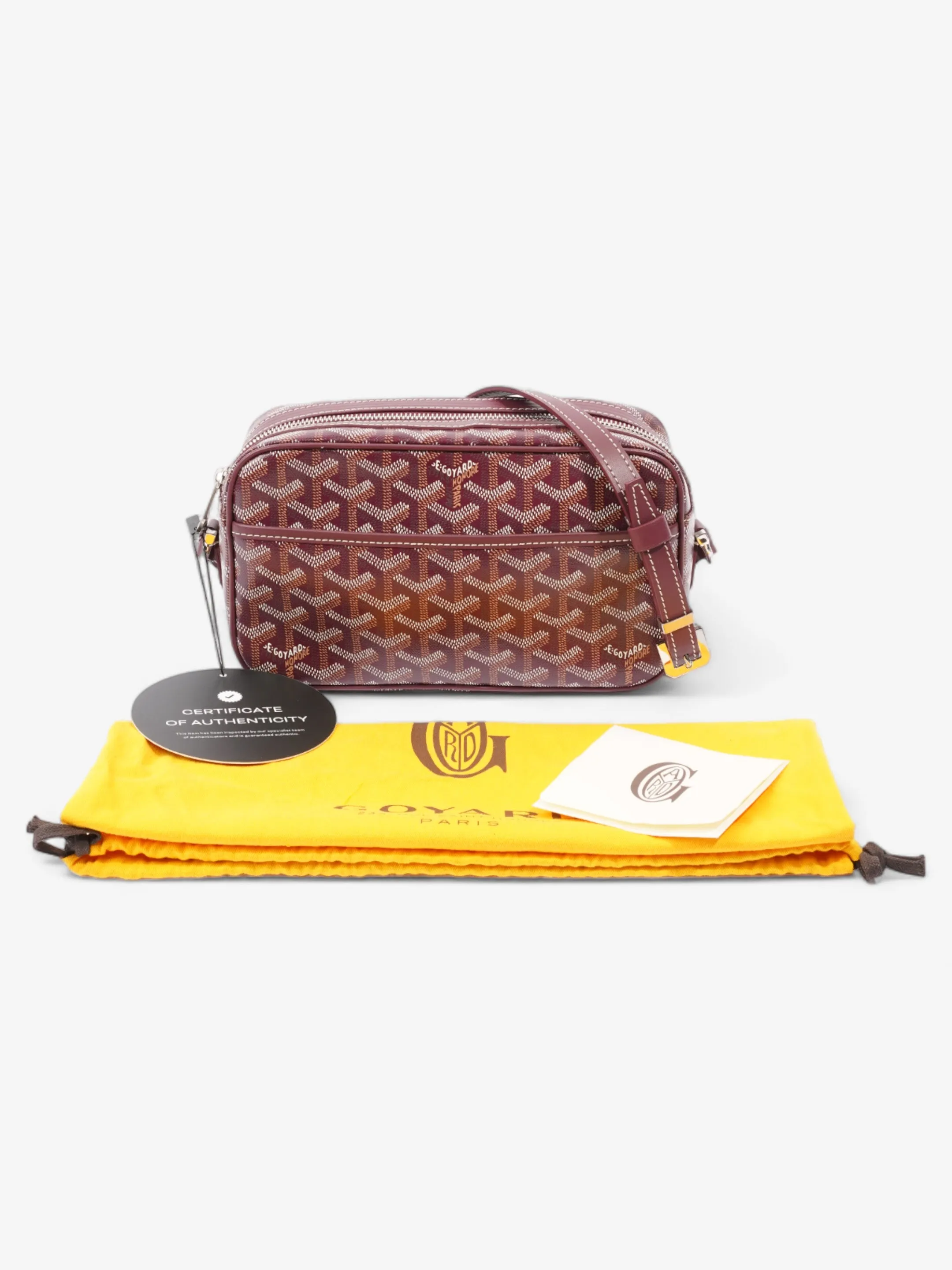 Cap-Vert PM Burgundy Goyardine Canvas & Cervon Calfskin
