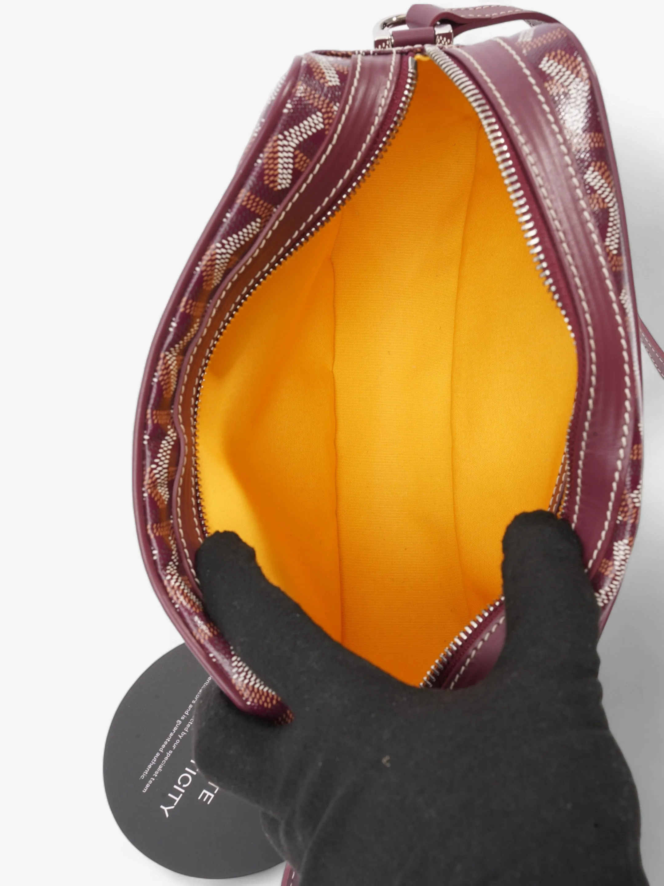 Cap-Vert PM Burgundy Goyardine Canvas & Cervon Calfskin