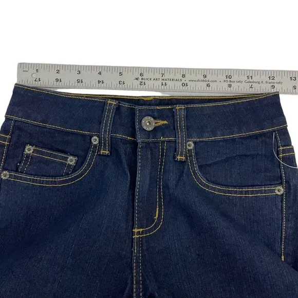 Carmar Shorts Womens Sz 23 Dark Denim Bermuda Stretch Mid Cut Raw Hem $219 Nwt