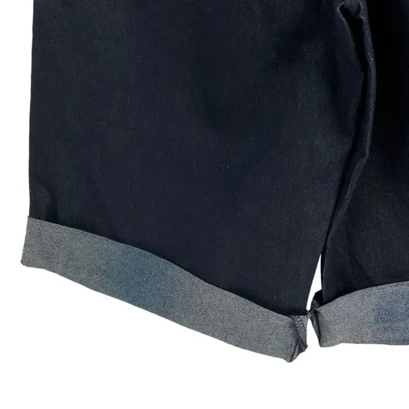 Carmar Shorts Womens Sz 24 Dark Denim Bermuda Stretch Paper Bag waist $229 Nwt
