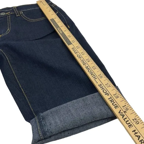 Carmar Shorts Womens Sz 25 Dark Denim Bermuda Stretch Mid Cut Raw Hem $219 Nwt