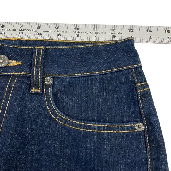 Carmar Shorts Womens Sz 25 Dark Denim Bermuda Stretch Mid Cut Raw Hem $219 Nwt