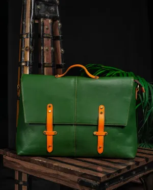 Castleton Green Leather Messenger Bag