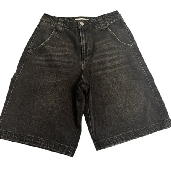 Cello black denim Bermuda shorts