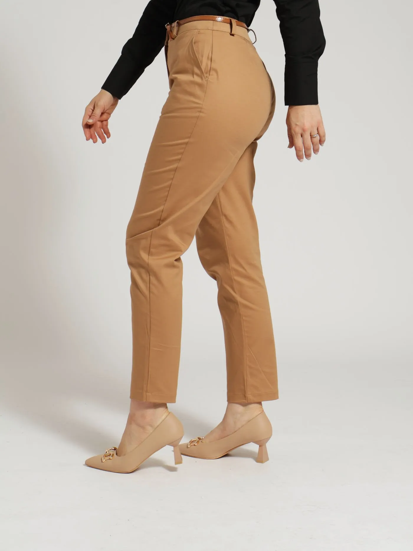 Chino Belted Pants - Tan