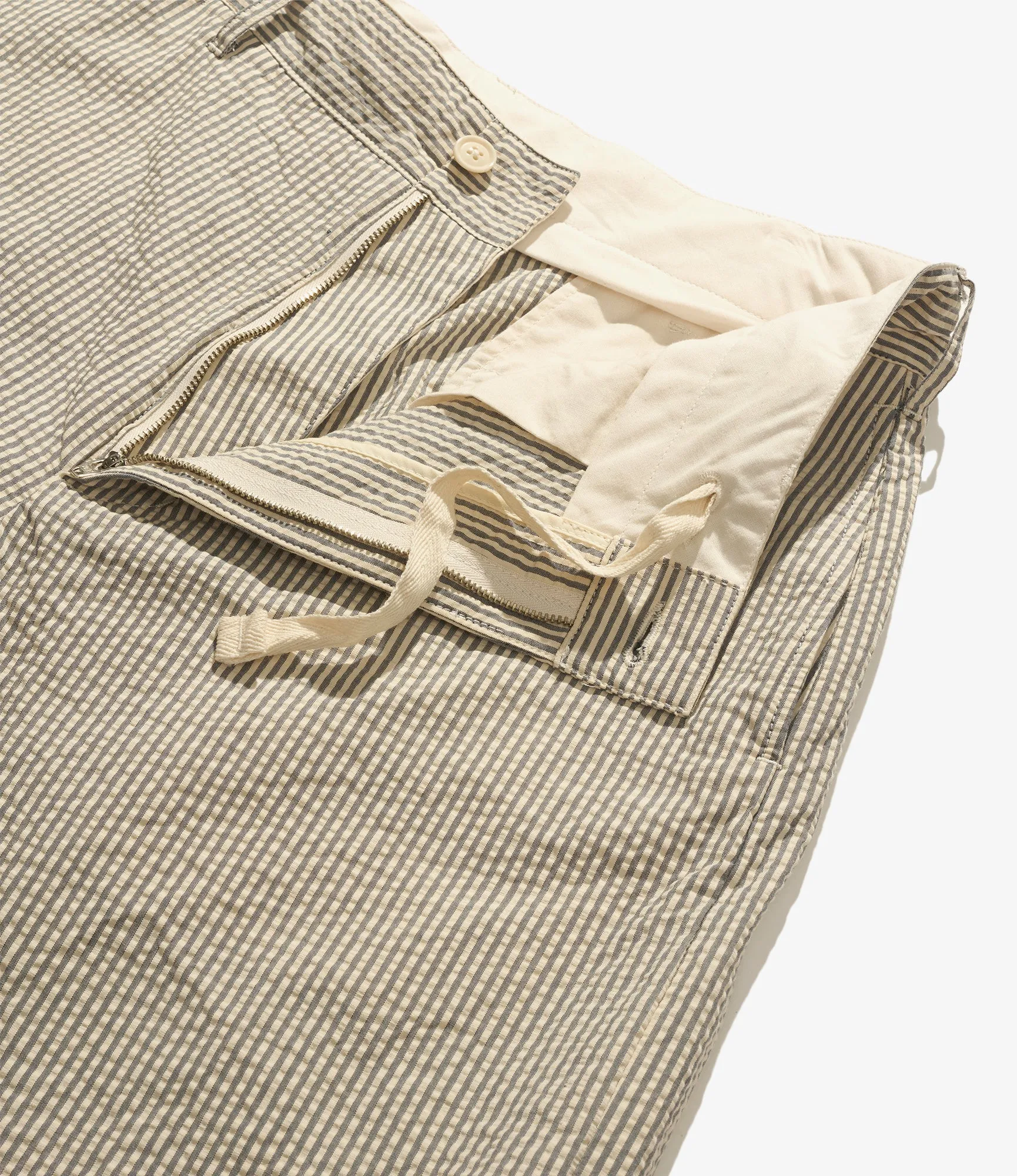 Chino Pant – Navy/Natural Cotton Seersucker