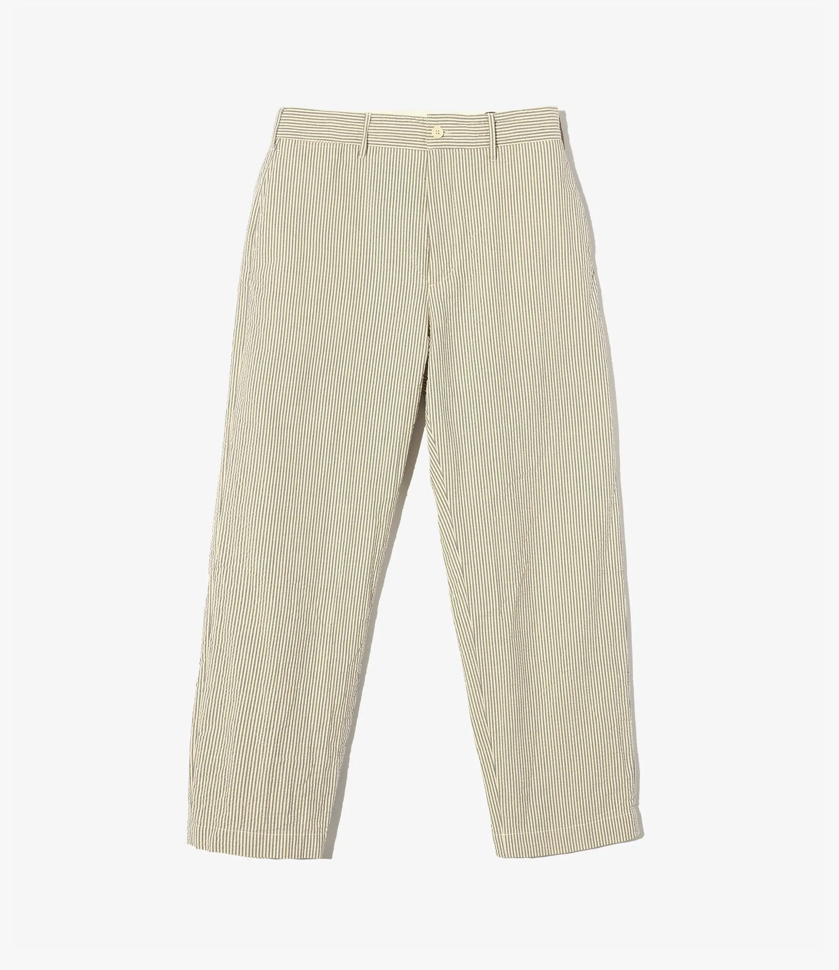 Chino Pant – Navy/Natural Cotton Seersucker