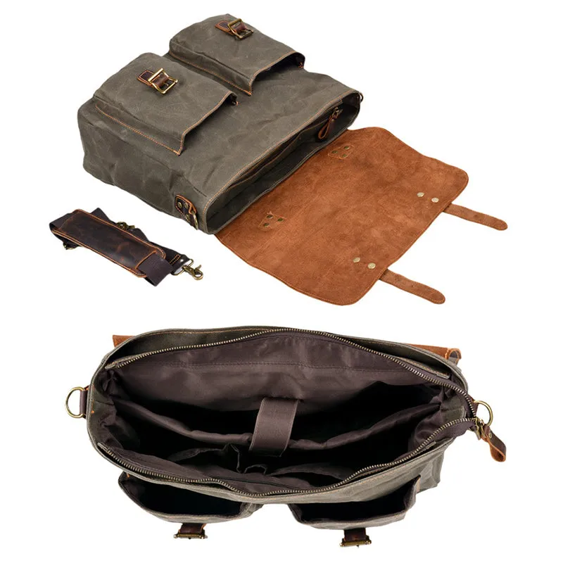 Classic Canvas Messenger Bag Vintage Minimalist Shoulder Bag for All-Purpose Use Unisex Satchel Bag
