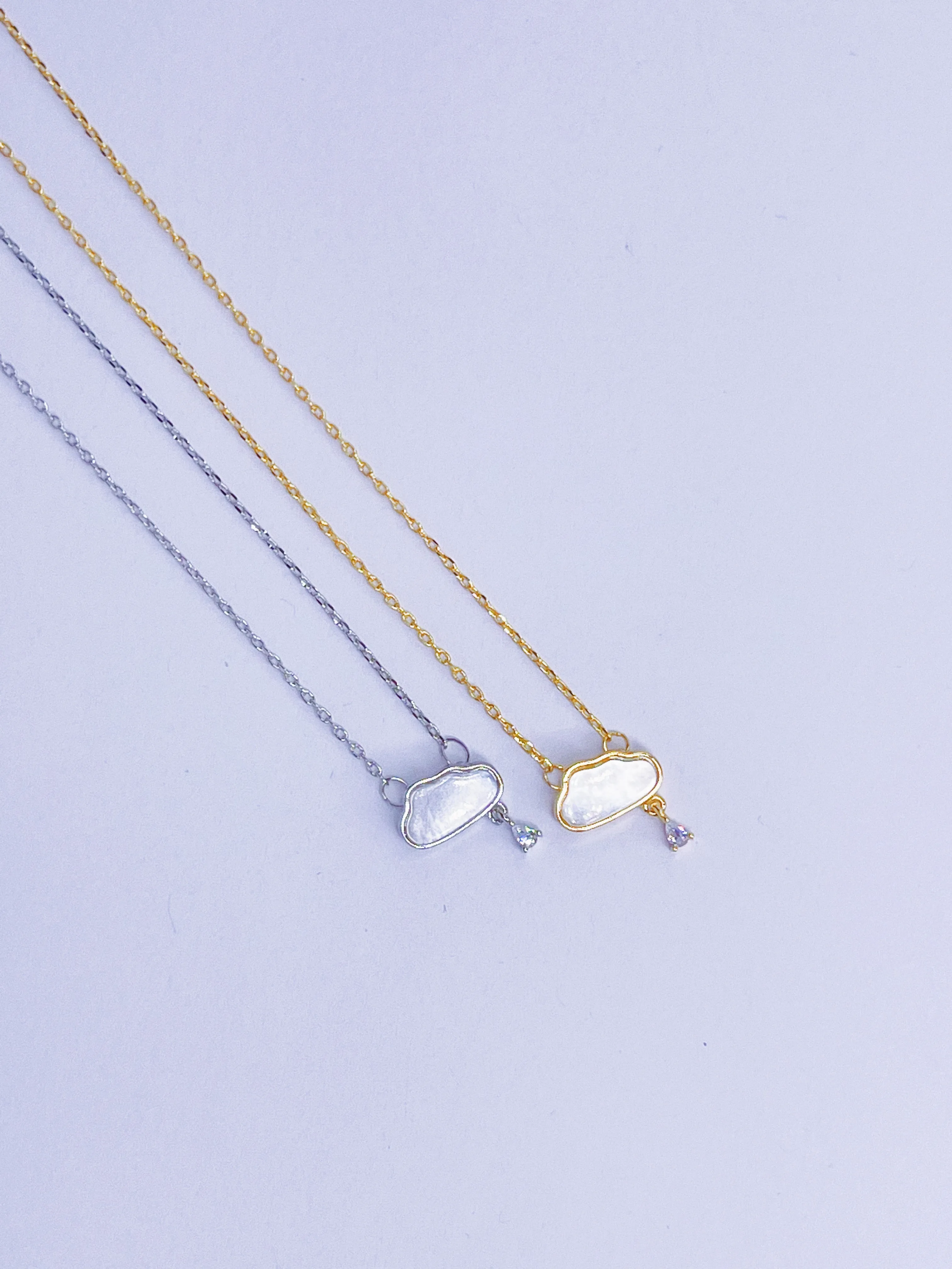 Cloud Crystal Drop Necklace