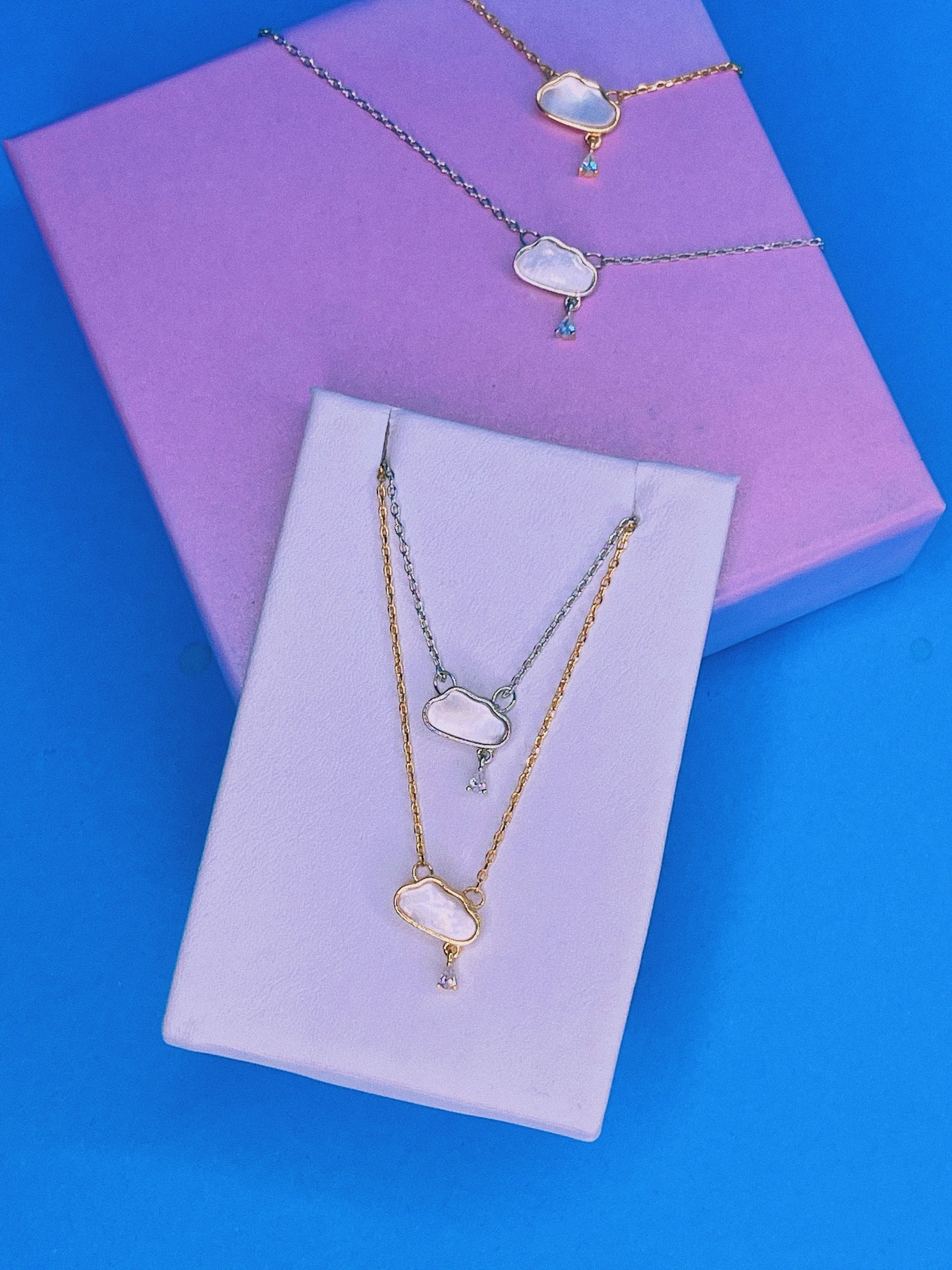 Cloud Crystal Drop Necklace