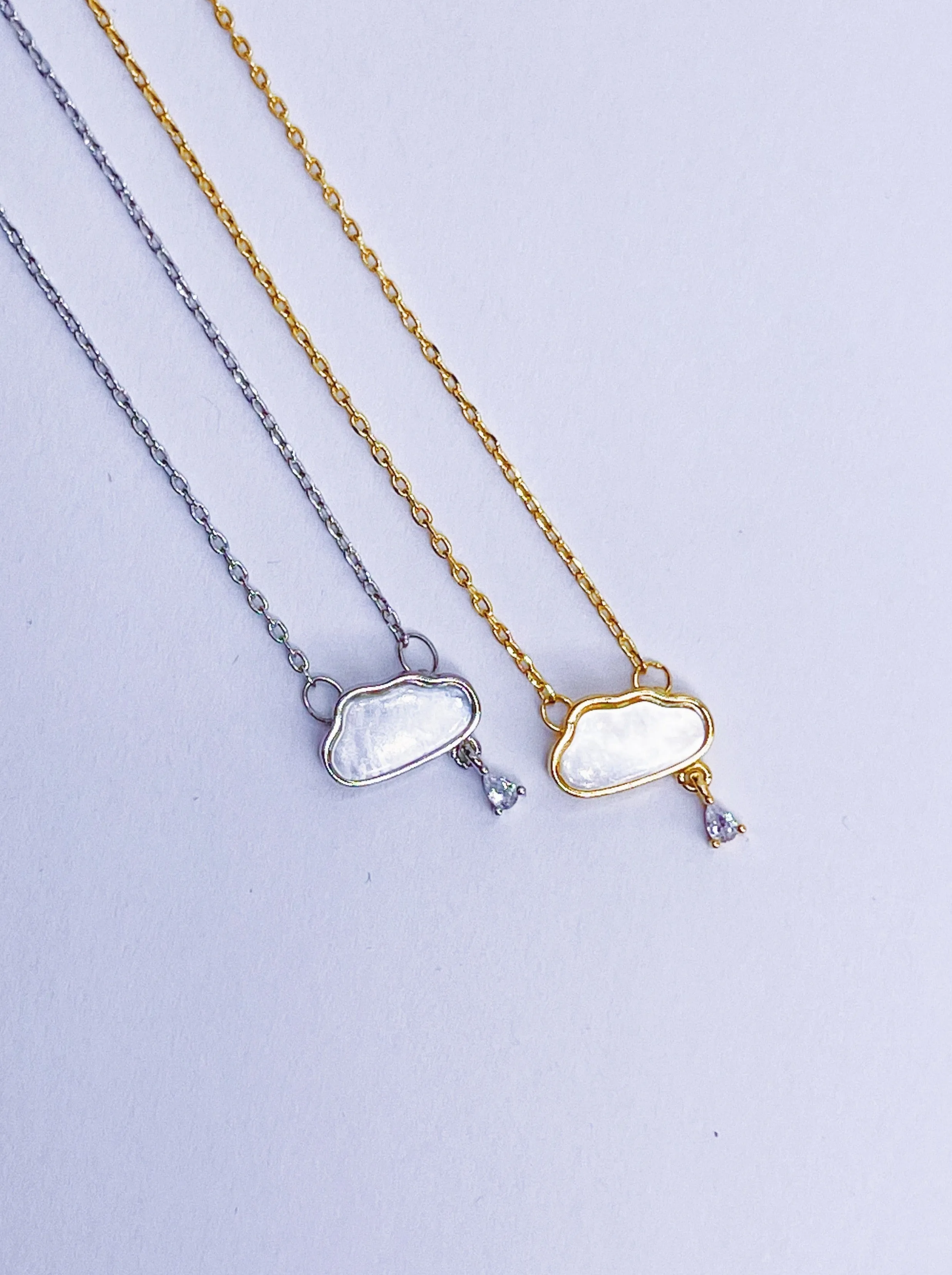Cloud Crystal Drop Necklace