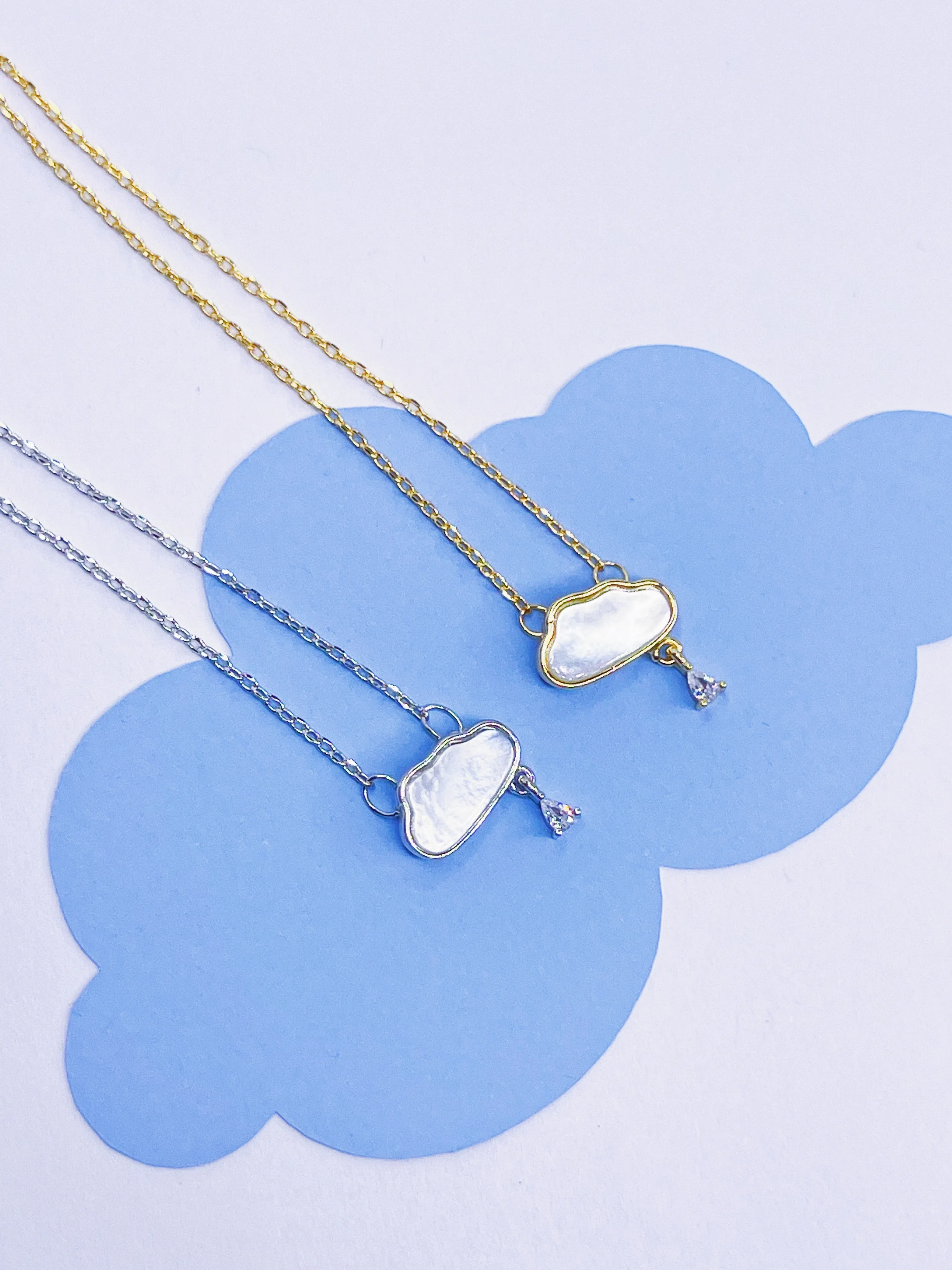 Cloud Crystal Drop Necklace