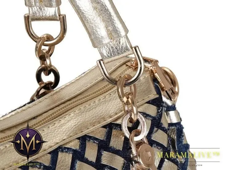 Cowgirl Canvas Square Portable Diamond-studded Woven One-shoulder Messenger Bag