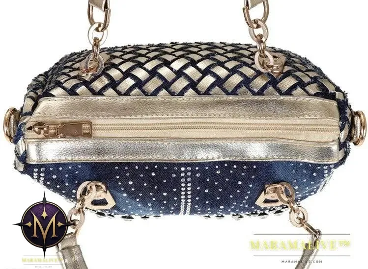 Cowgirl Canvas Square Portable Diamond-studded Woven One-shoulder Messenger Bag