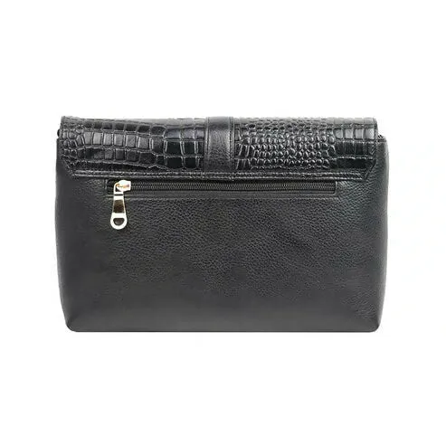 Croc-Texture PU Leather Sling Bag – Chic & Stylish Shoulder Bag (Black)