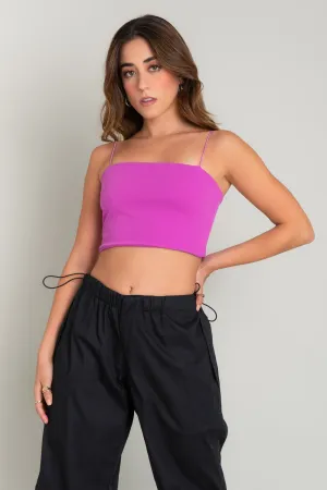 Crop top bandeau con tirantes