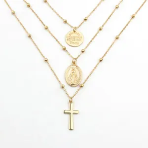 Cross Virgin Mary  Necklace