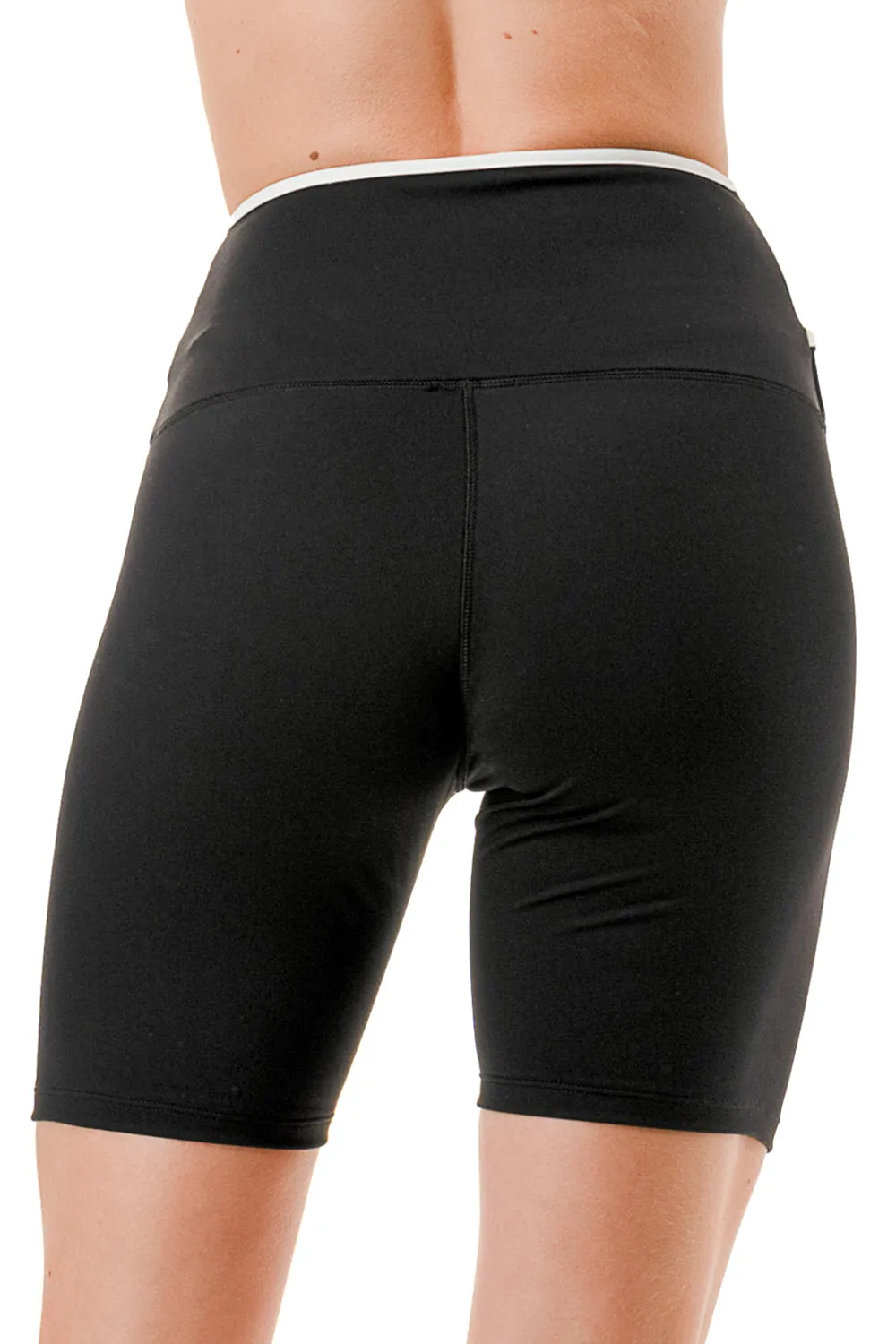 Crossover Waist Colorblock Bike Shorts