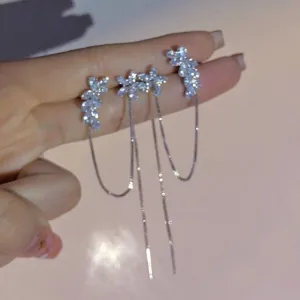 Crystal Flower Ear Clip Earrings