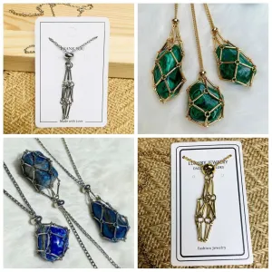 Crystal Holder Cage Necklace (Stones NOT Included)