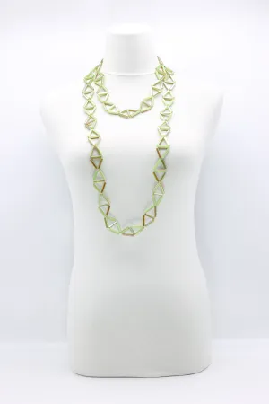 Crystal Tube Triangular Lariat Necklaces