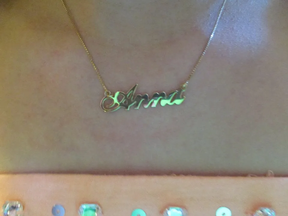 Cut Out Name Necklace Silver Gold or Rose Gold