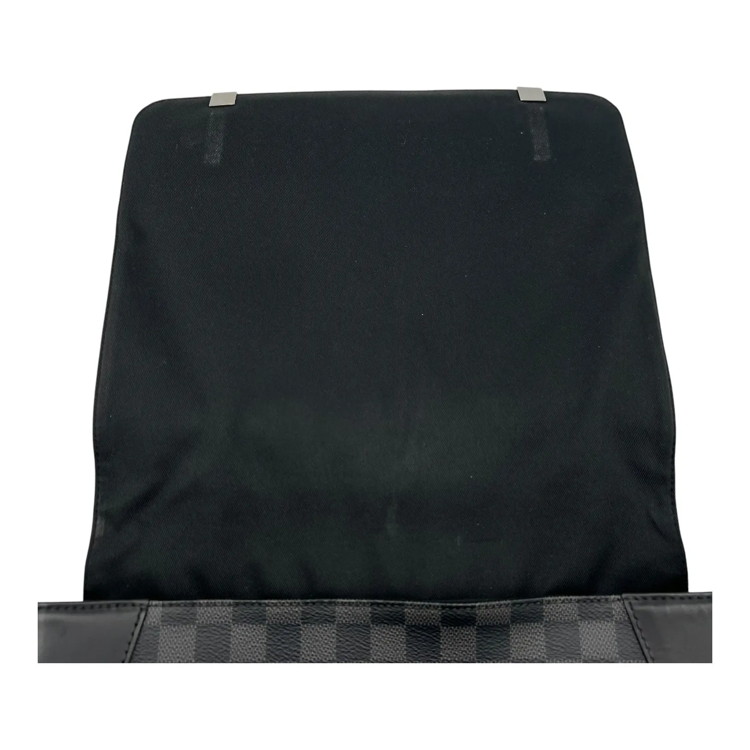 District Messenger MM Graphite in Coated Canvas, Silver hardware