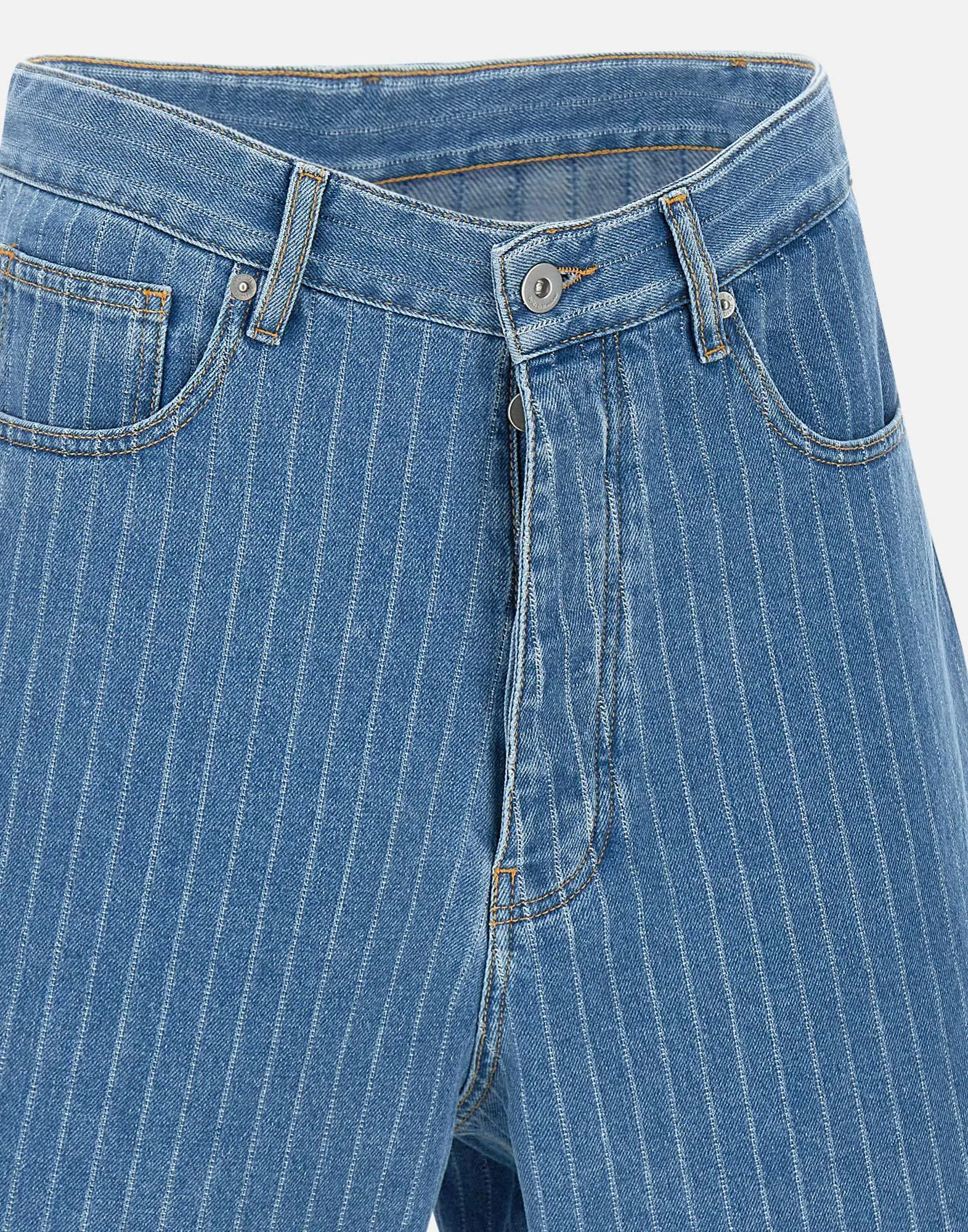 Drole de monsieur ljusblå randig baggy shorts
