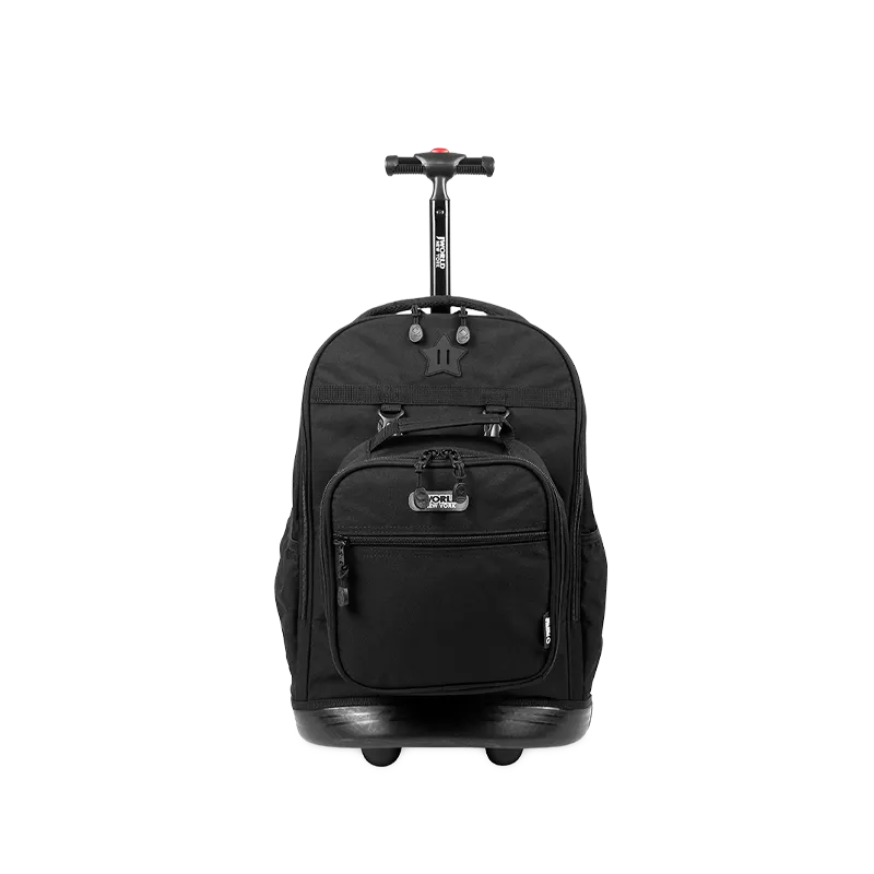 Duo Rolling Backpack With Detachable Lunch Box Set (18 Inch) in Black