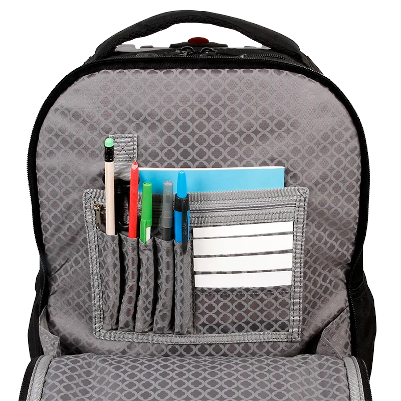 Duo Rolling Backpack With Detachable Lunch Box Set (18 Inch) in Black