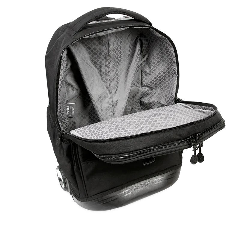 Duo Rolling Backpack With Detachable Lunch Box Set (18 Inch) in Black
