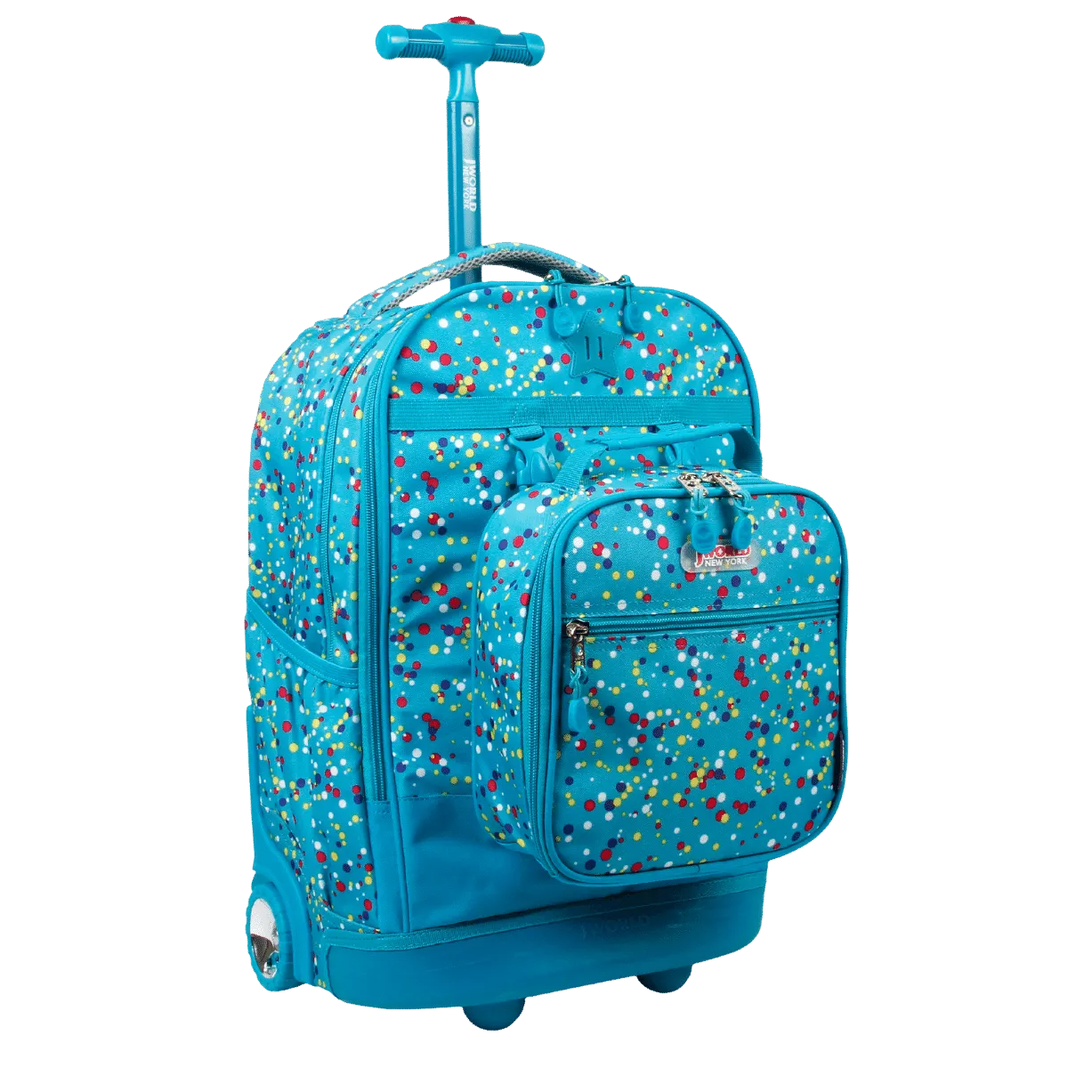 Duo Rolling Backpack With Detachable Lunch Box Set (18 Inch) in Color Dots