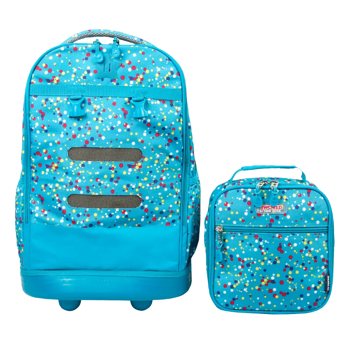 Duo Rolling Backpack With Detachable Lunch Box Set (18 Inch) in Color Dots