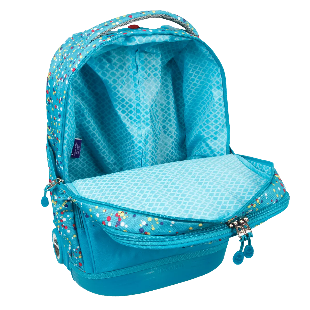 Duo Rolling Backpack With Detachable Lunch Box Set (18 Inch) in Color Dots