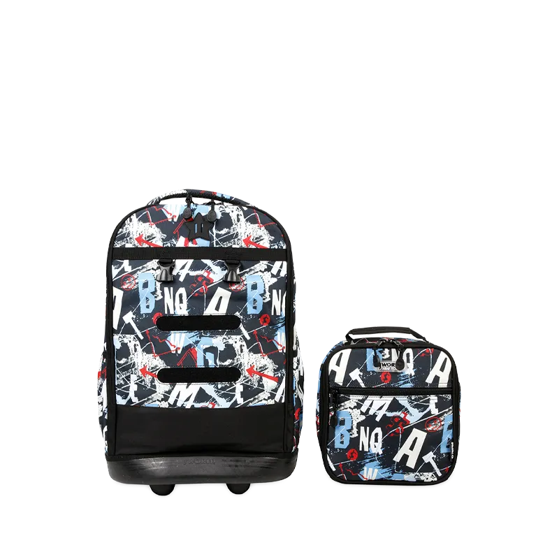 Duo Rolling Backpack With Detachable Lunch Box Set (18 Inch) in Graffiti