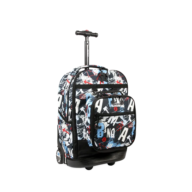 Duo Rolling Backpack With Detachable Lunch Box Set (18 Inch) in Graffiti