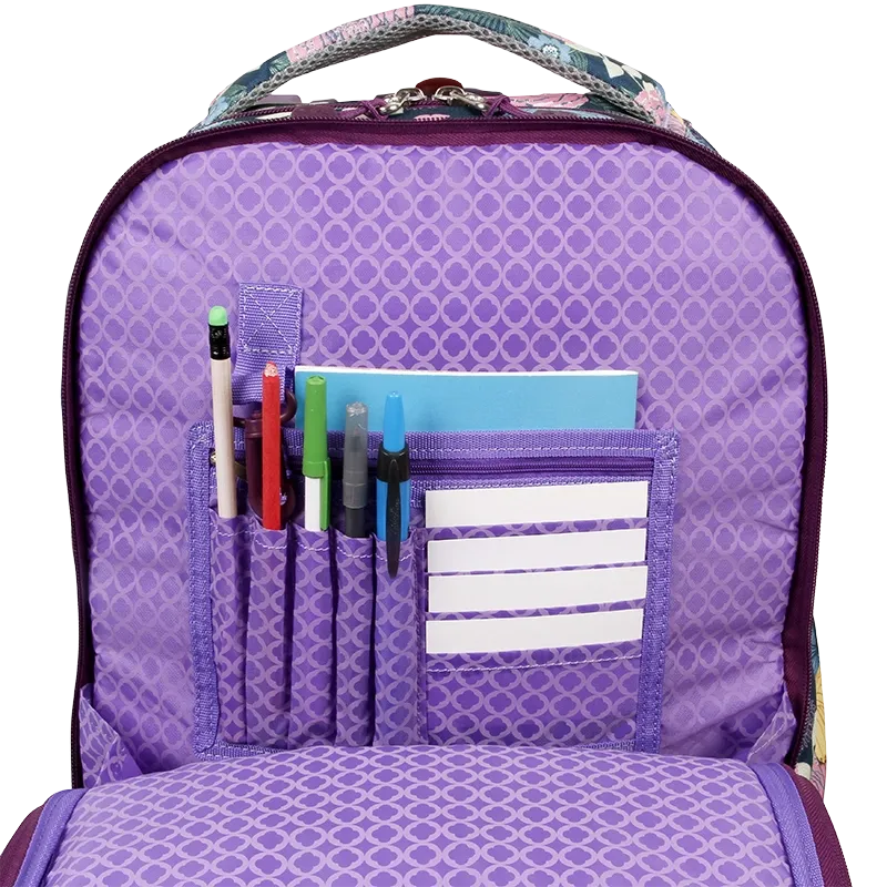 Duo Rolling Backpack With Detachable Lunch Box Set (18 Inch) in Secret Garden