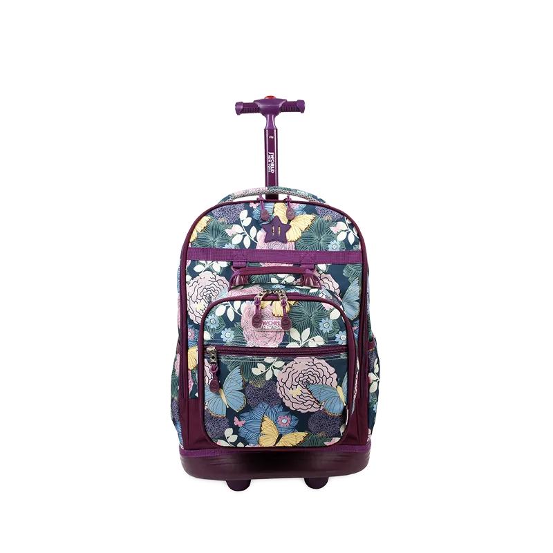Duo Rolling Backpack With Detachable Lunch Box Set (18 Inch) in Secret Garden