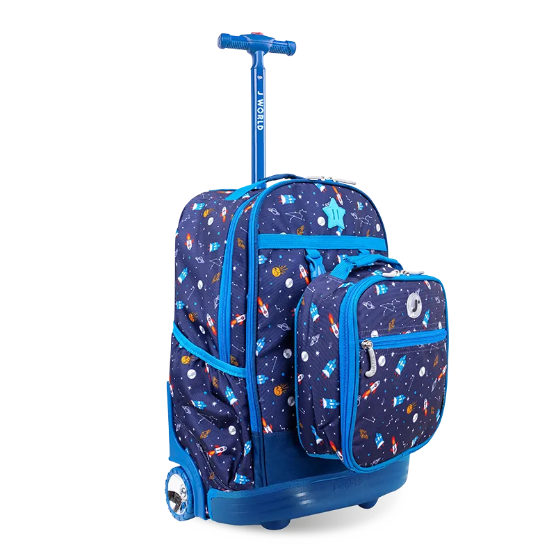 Duo Rolling Backpack With Detachable Lunch Box Set (18 Inch) in Spaceship