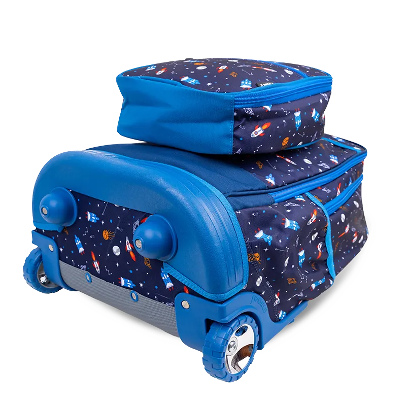 Duo Rolling Backpack With Detachable Lunch Box Set (18 Inch) in Spaceship