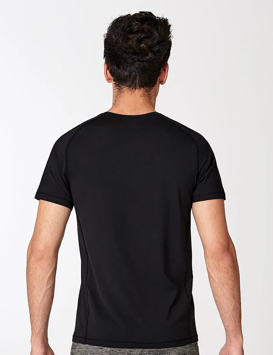 easyoga LA-VEDA Men's Henley Tee - L1 Black
