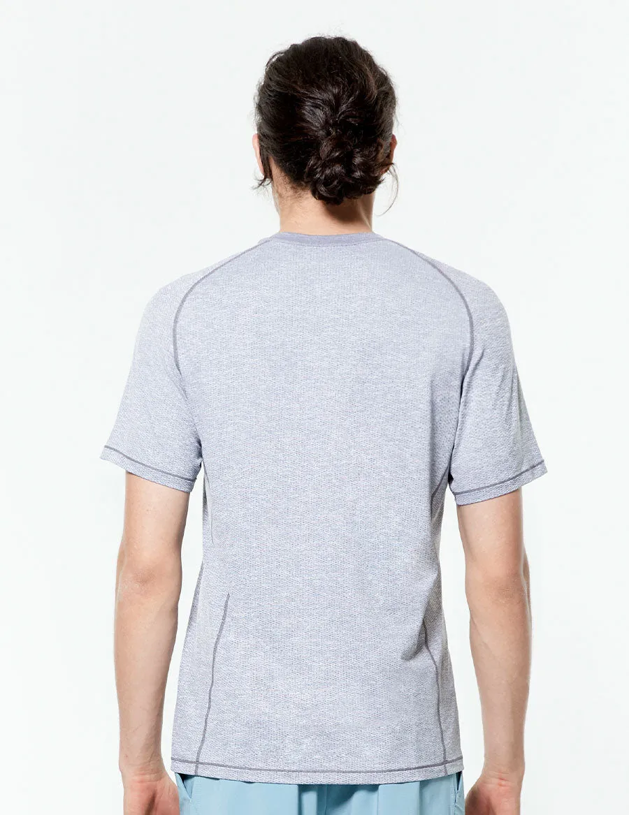 easyoga LA-VEDA Men's Henley Tee1 - M01 M-Black white