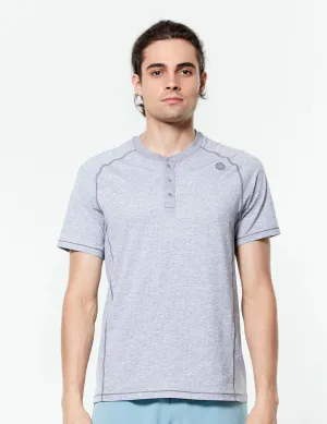 easyoga LA-VEDA Men's Henley Tee1 - M01 M-Black white