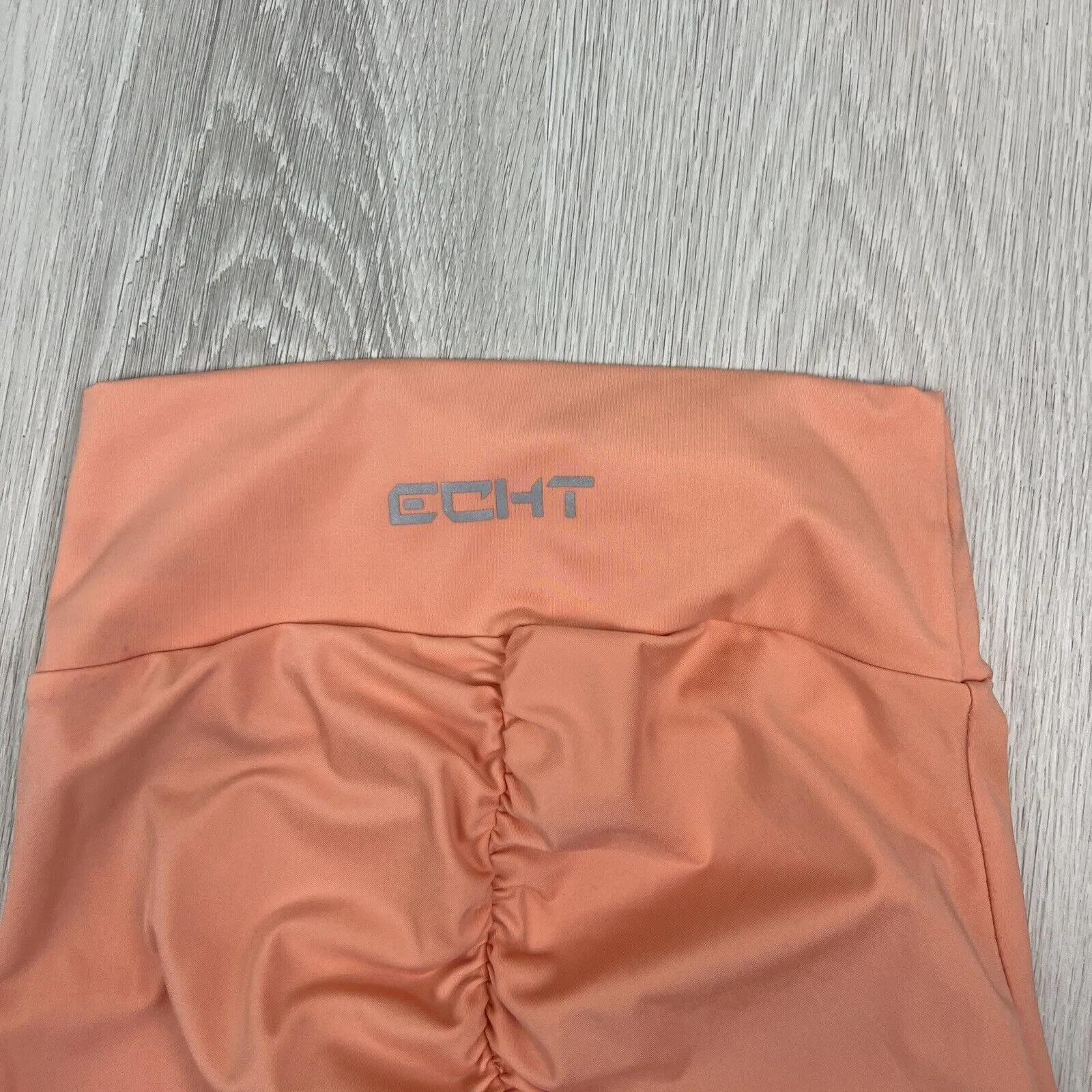 ECHT Womens Orange Scrunch Bum Workout Bike Shorts Size XS