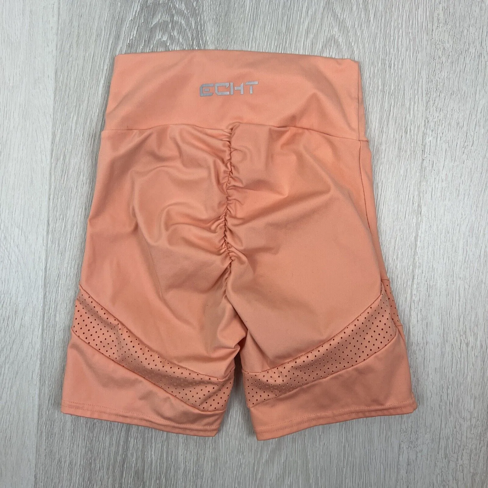 ECHT Womens Orange Scrunch Bum Workout Bike Shorts Size XS