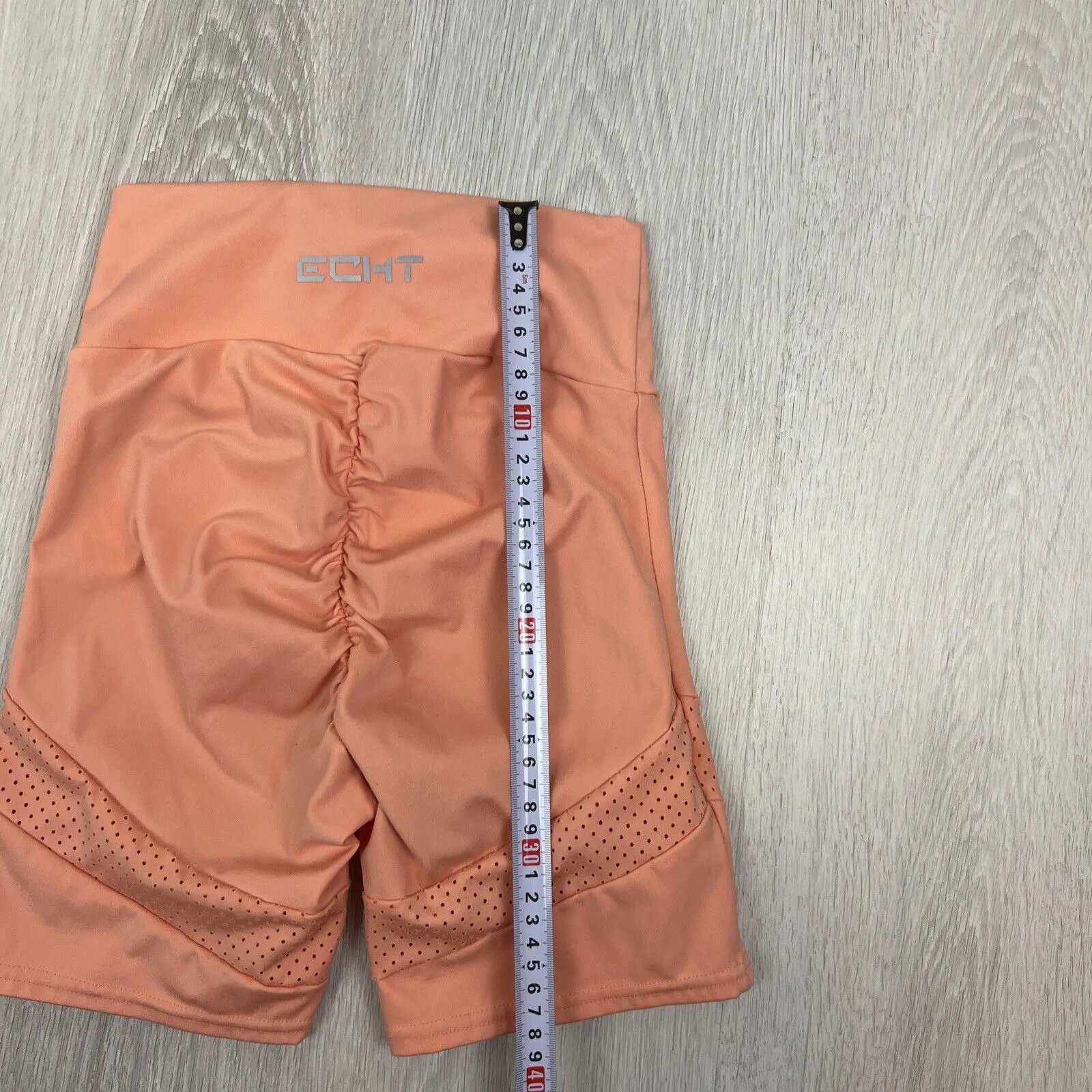 ECHT Womens Orange Scrunch Bum Workout Bike Shorts Size XS