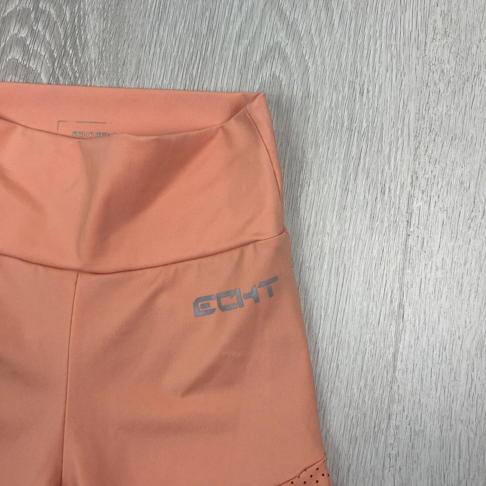 ECHT Womens Orange Scrunch Bum Workout Bike Shorts Size XS